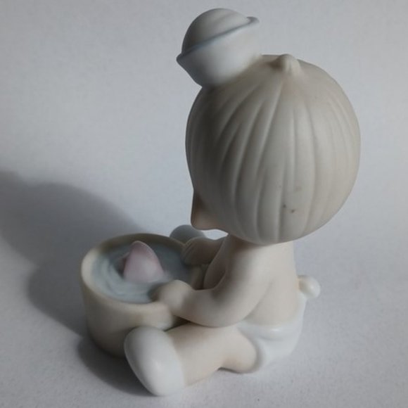 Precious Moments "I would be sunk without you" Sailor Baby with Boat 102970 1987 - Picture 5 of 14